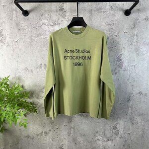 Acne Studios Green Loose-Fit Logo T-Shirt